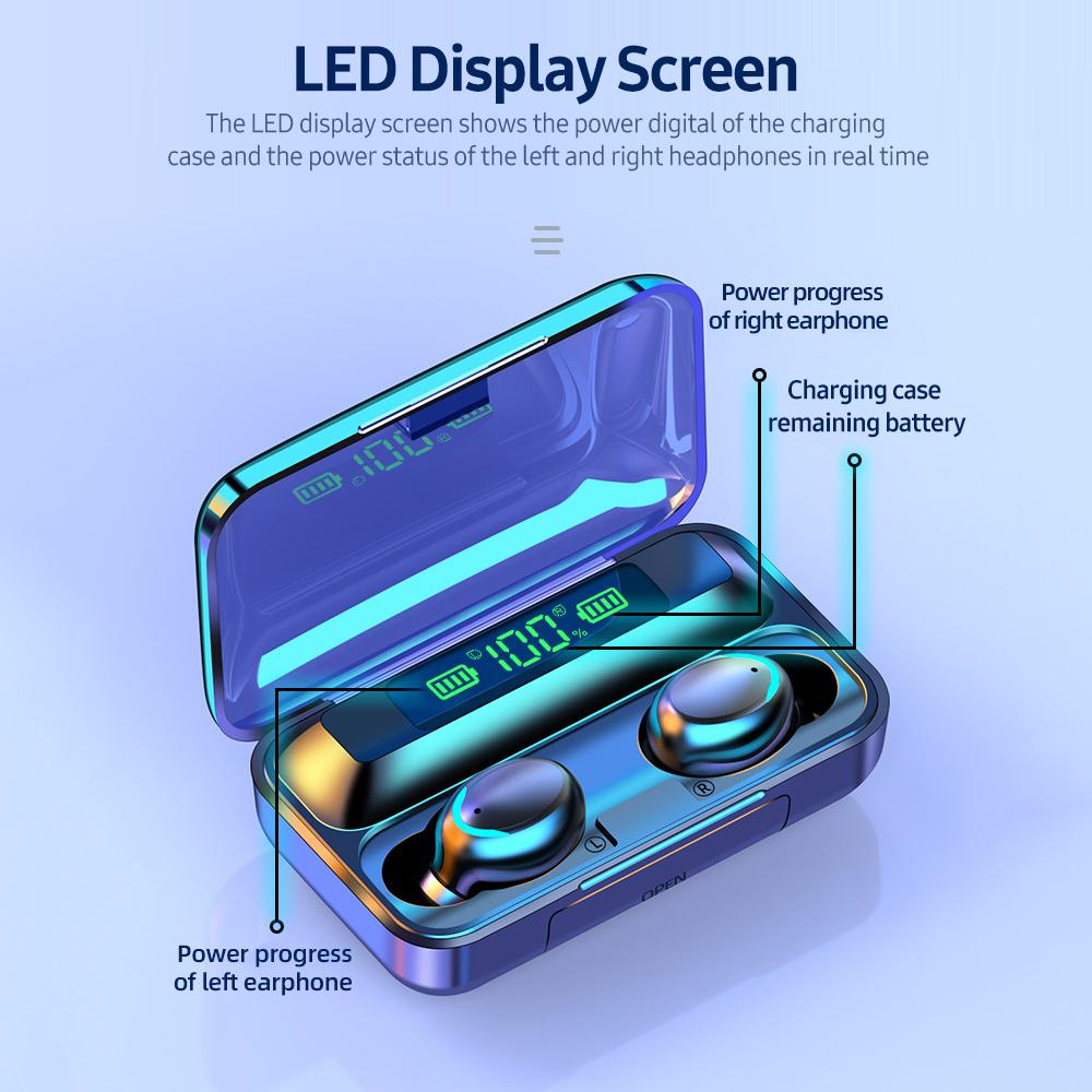 Tai nghe không dây nhét trong tai thể thao với màn hình hiển thị pin LED Điều khiển cảm ứng thông minh