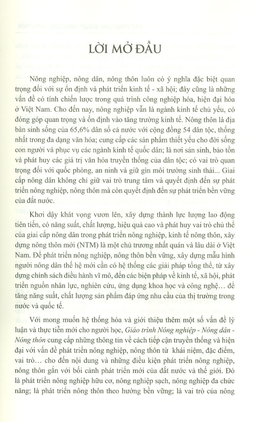 Giáo Trình Nông Nghiệp - Nông Dân - Nông Thôn