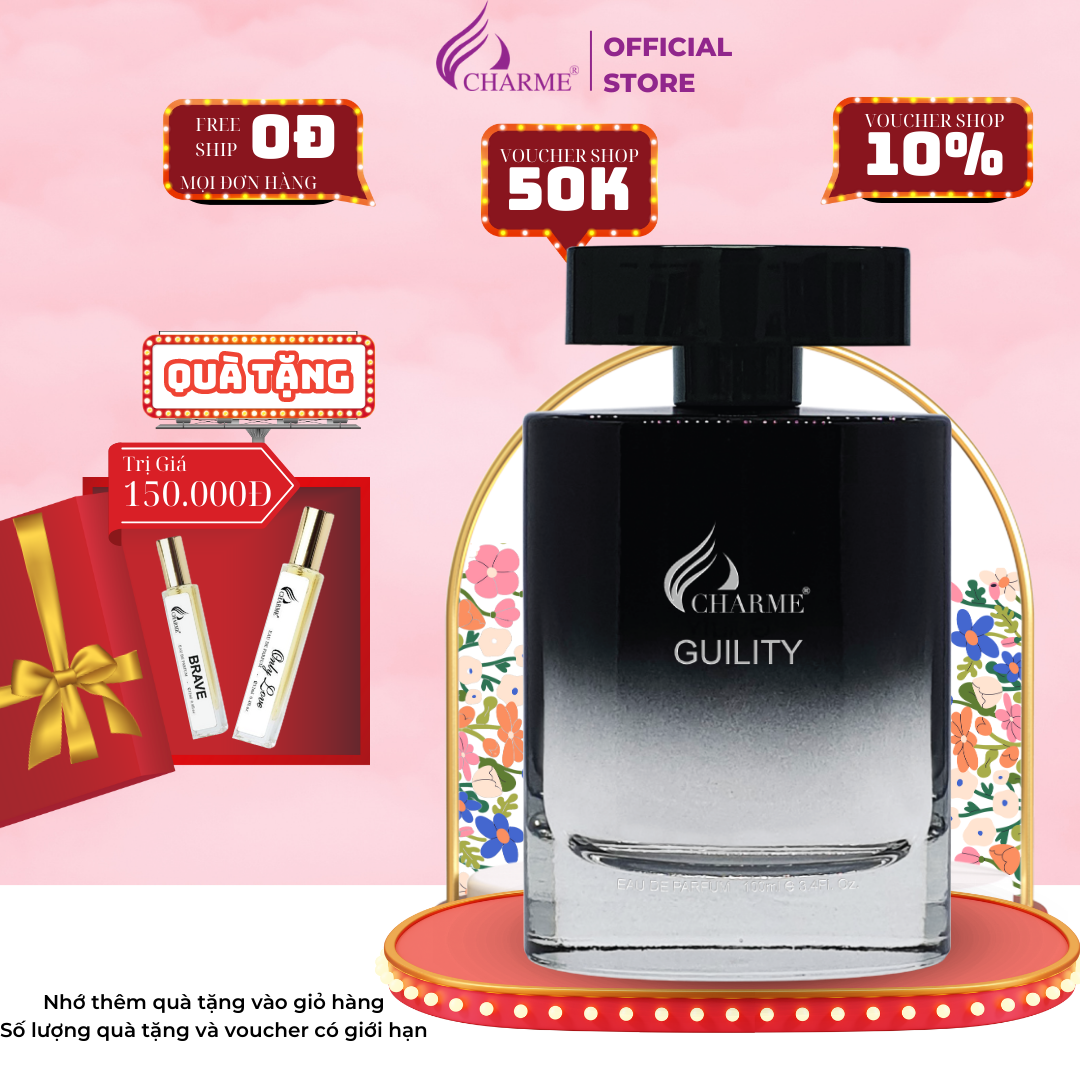 Nước hoa nam cao cấp, Charme Guility, nước hoa lưu hương lâu, tạo phong cách bí ẩn, 100ml
