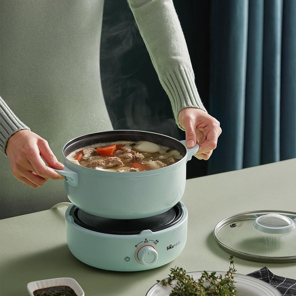 BEAR Nồi chiên và xửng điện BEAR 700W 2.5L Nồi lẩu đa chức năng dung tích lớn cho sinh viên và gia đình