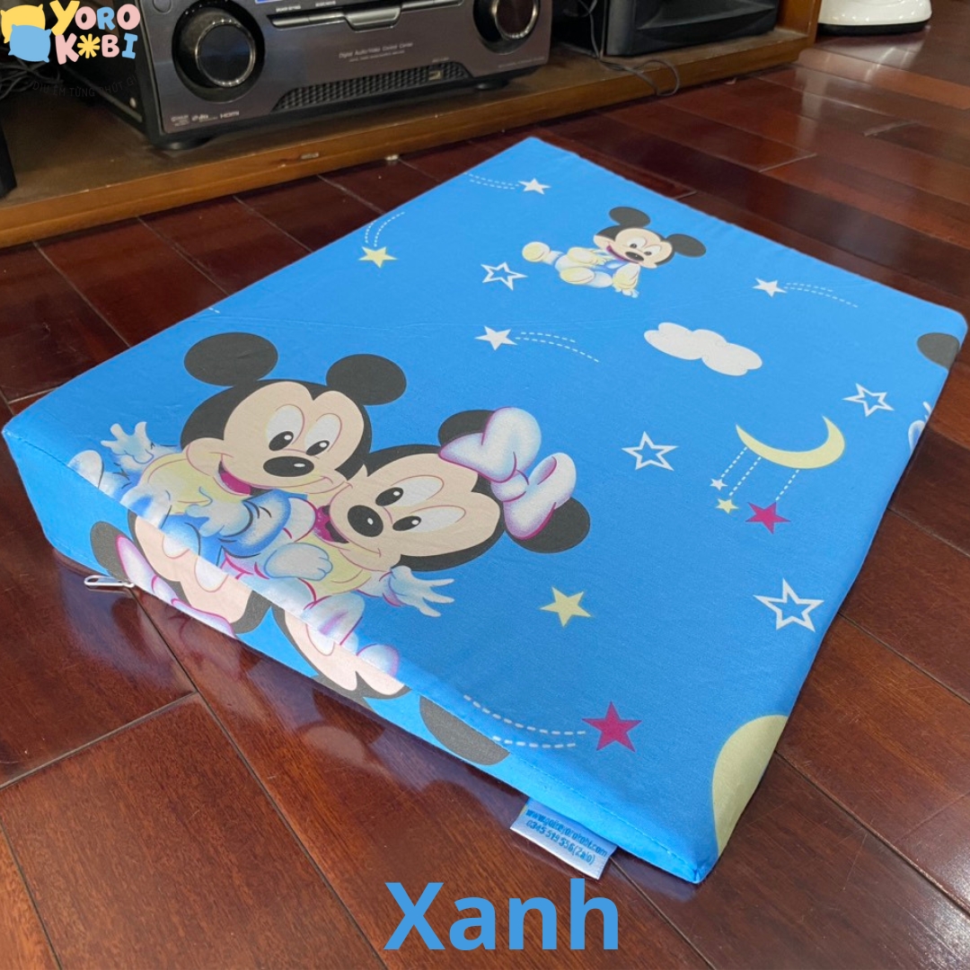 Gối chống trào ngược cho bé YOROKOBI, chống ợ, nôn, trớ...chống trơn trượt KT: 38X52X8CM