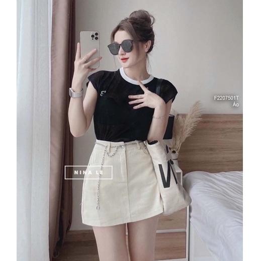 Áo LƯỚI len Montoghi dệt kim CHỮ B tay hến viền cổ tròn hàng Quảng Châu xinh xắn