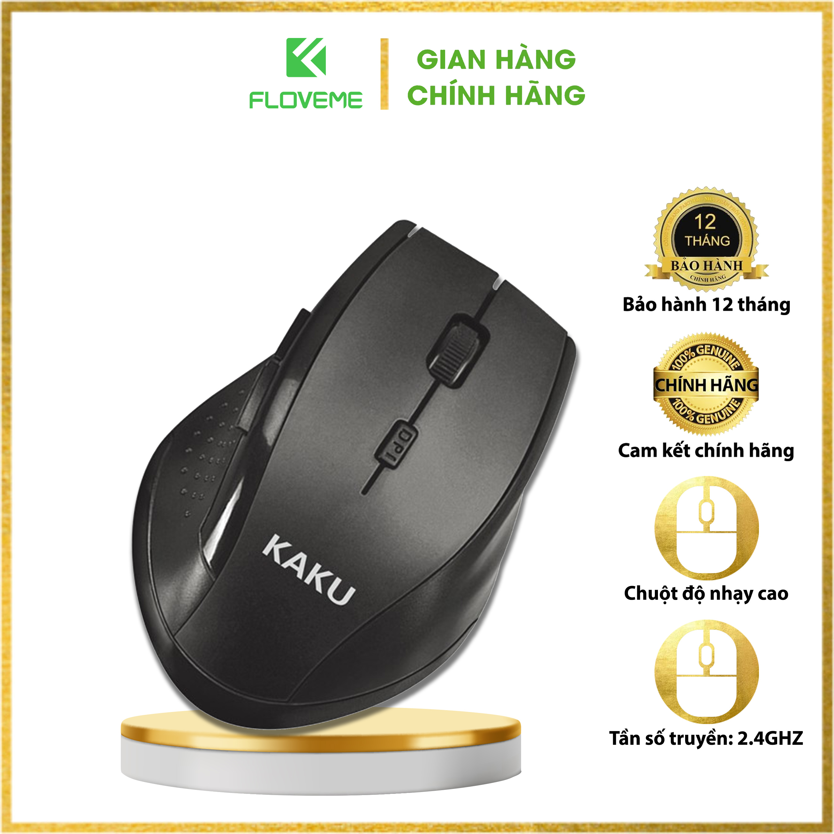 Chuột quang máy tính không dây bluetooth 6 nút chất liệu ABS bền đẹp gaming Floveme - KSC-449 - Tần số truyền: 2.4GHZ - Hàng chính hãng