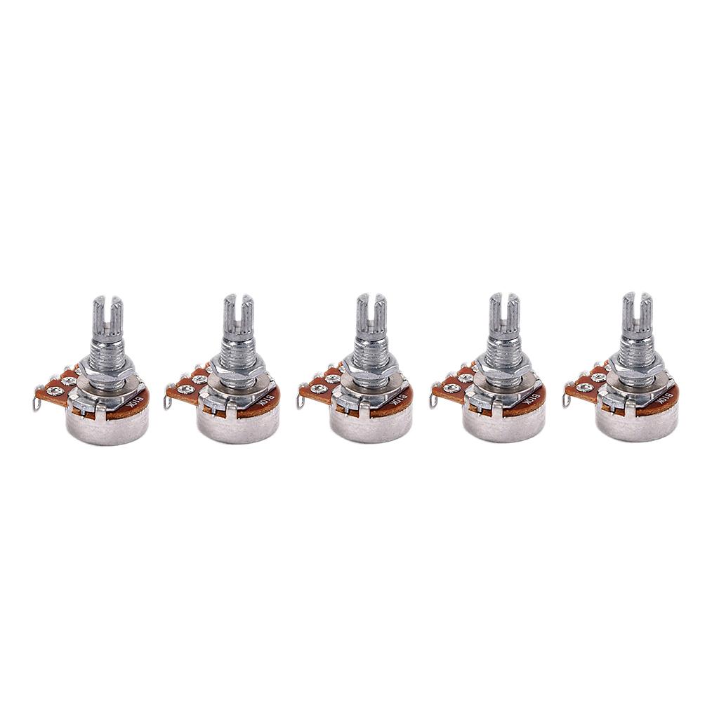 5 Pieces Long Shaft Guitar Potentiometer Pot for Musical Instrument Parts