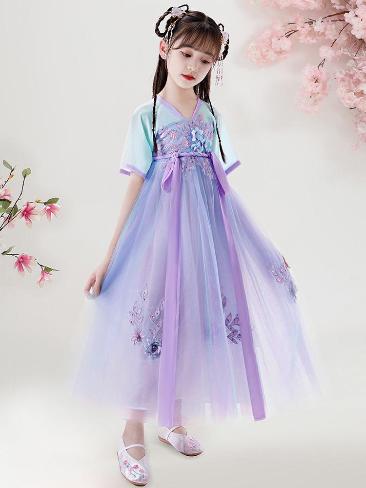 CHENGRUI Cô gái Hán phục nữ nhi cổ trang váy nàng tiên váy váy công chúa váy Trung Quốc phong cách siêu tiên mùa hè váy mùa hè