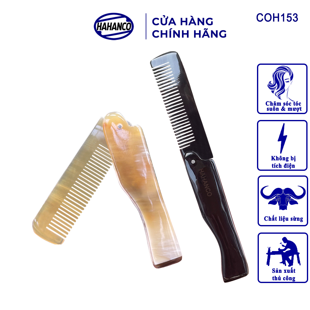 Lược Sừng Gấp Cho Nam HAHANCO Nhỏ Gọn Bỏ Túi Dùng Chải Tóc Chải Râu Thuận Tiện - COH153