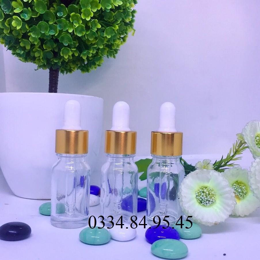 10 Chai thủy tinh serum nắp bóp vàng 5ml _ChaiLoHuMyPham