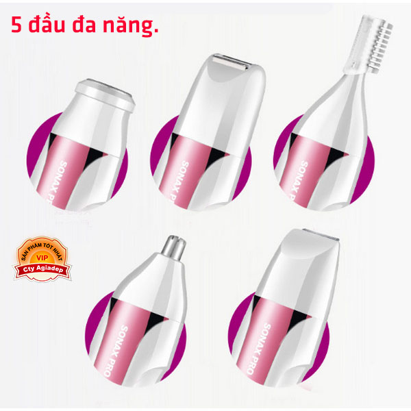 Bộ dao cạo lông, cắt tỉa lông mũi, lông mày Đa Năng 5 trong 1 - Sonax S8822