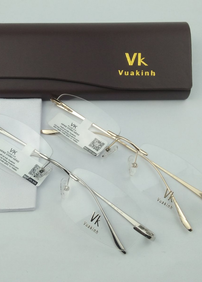 Gọng kính cận không viền càng lá dừa VK-34