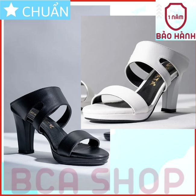 Giày cao gót nữ màu đen 7p RO336 ROSATA tại BCASHOP hở mũi, hở gót, cắt sành điệu và thời trang