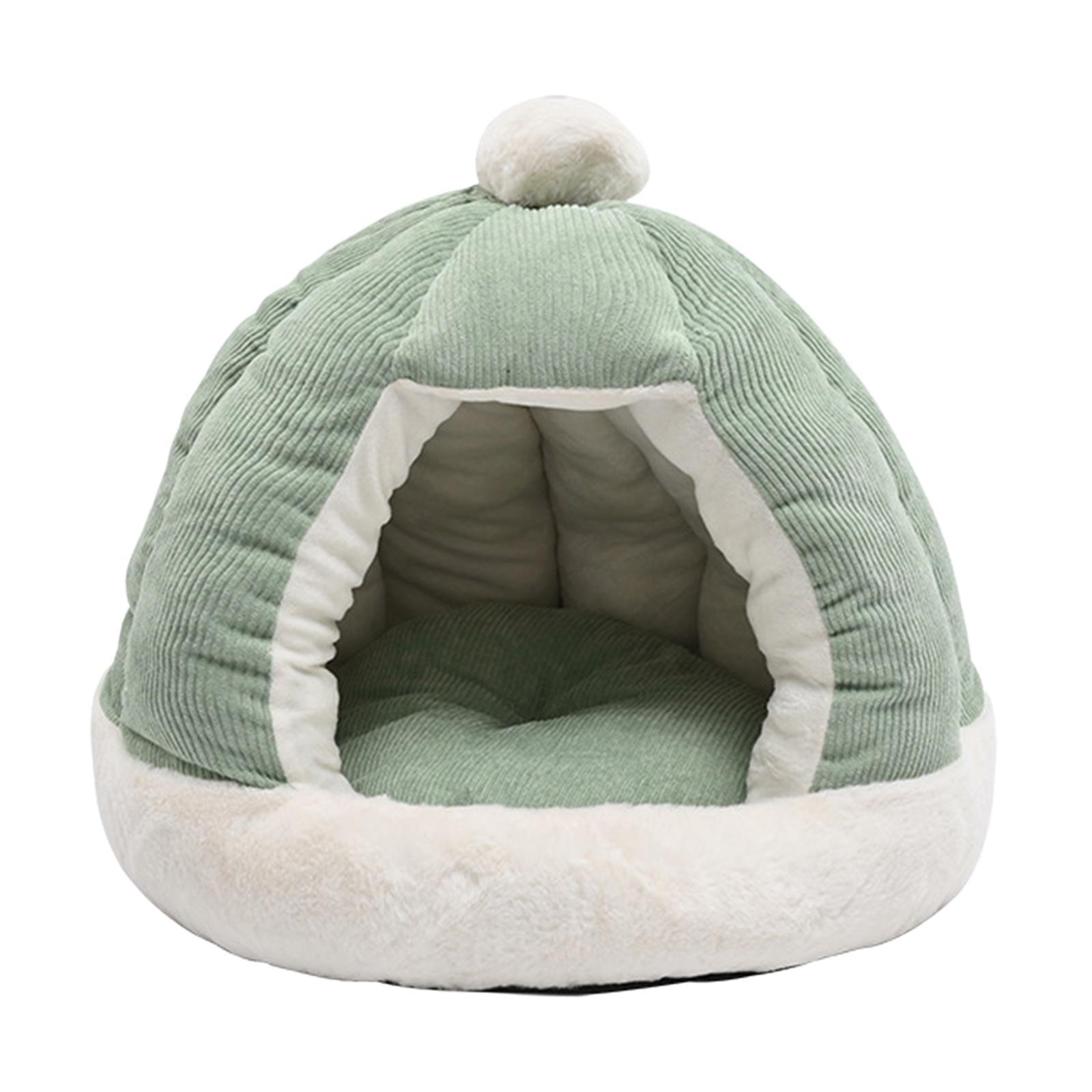 Cute Cat Bed Kitten Cave Kitten House Comfortable Portable Kitty Hut with Cushion Dog Bed Anti Slip Warm Nest Decorative Dog Kennel Pet Bed