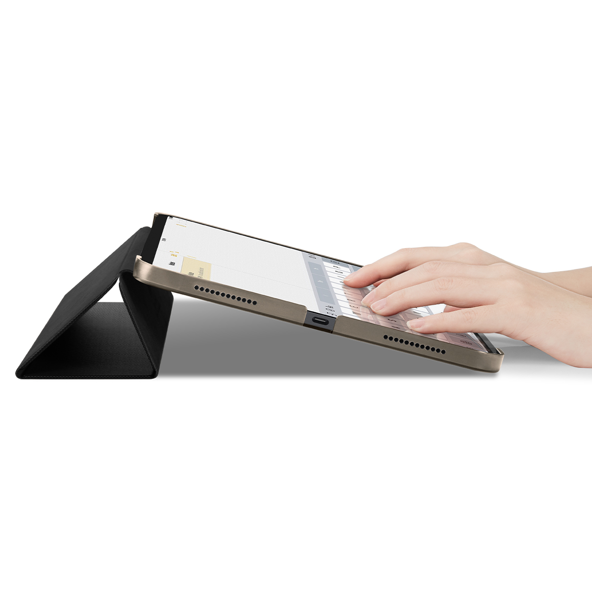 Ốp lưng Spigen Liquid Air Folio Black cho iPad Gen 10 10.9 - Thiết kế tỉ mỉ, chống sốc, gập đa năng - Hàng chính hãng