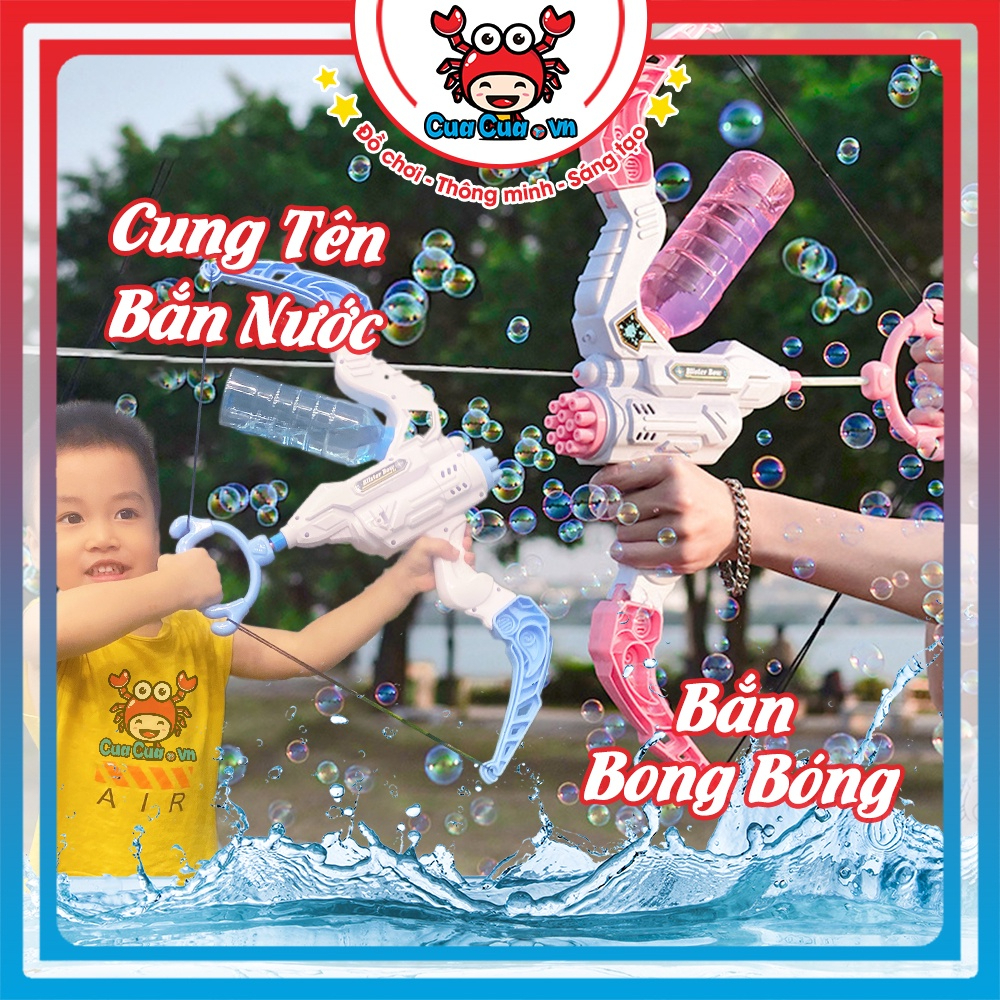 Cung bắn bong bóng, cung bắn nước đồ chơi ngoài trời mẫu súng nước bắn bong bóng cỡ lớn cho bé vui chơi vận động