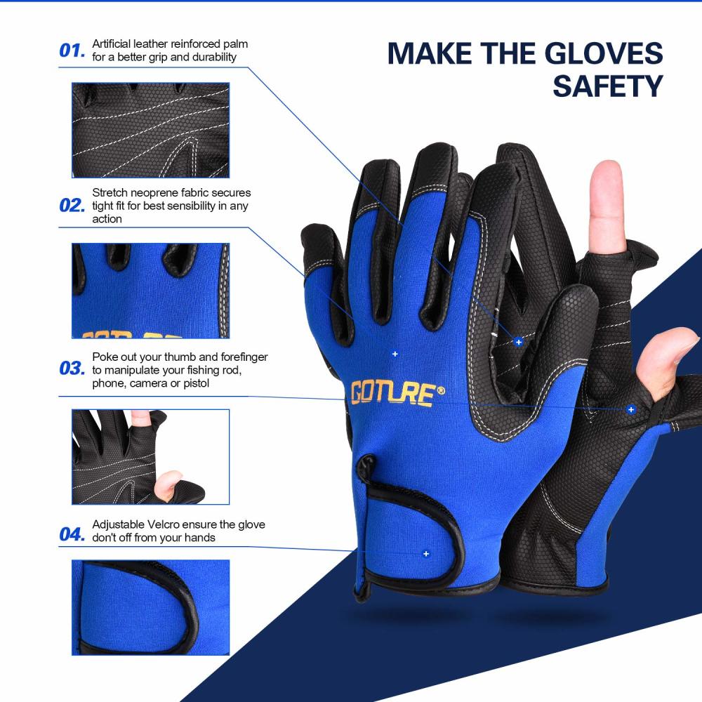 Goture Thể Thao Ngoài Trời 2 Cắt Ngón Tay/Full Ngón Tay Găng Tay Chống Trượt Chống Nước Size L/XL Dành Cho Câu Cá săn Bắn Đi Xe Đạp Xe