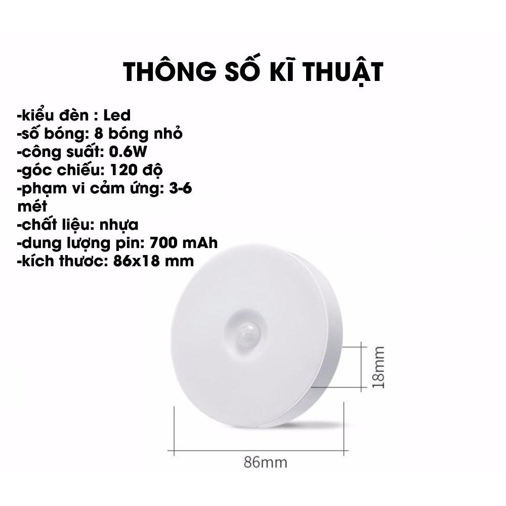 Đèn led cảm ứng tích điện sạc pin tiện lợi, đèn ngủ cảm biến chuyển động thông minh giá rẻ