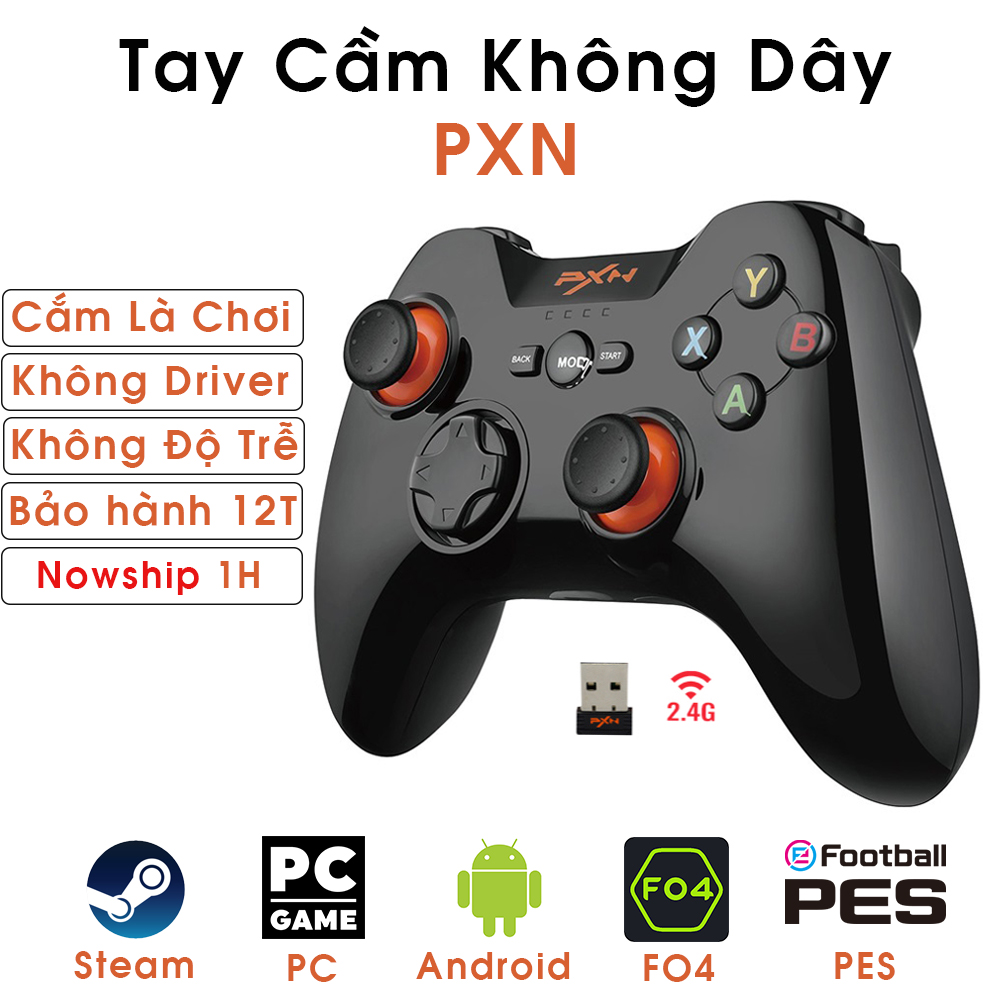 Tay Cầm Chơi Game Không Dây Có Rung PXN9603 - Hàng Chính Hãng