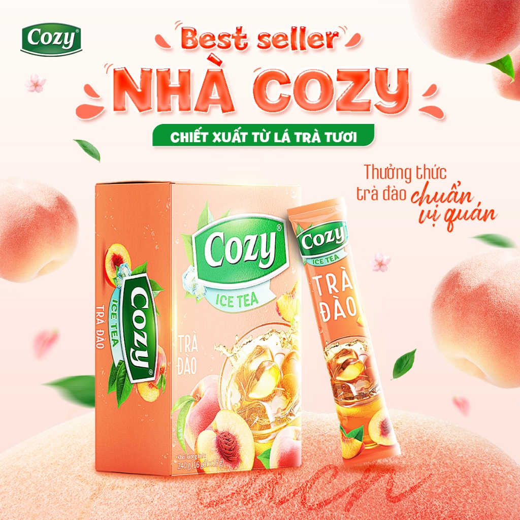 Cozy Icetea Đào 16 gói x 15g Hộp