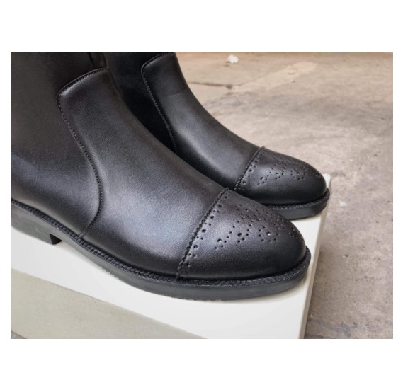 Chelsea boots mũi tròn, đế đốc kéo khoá