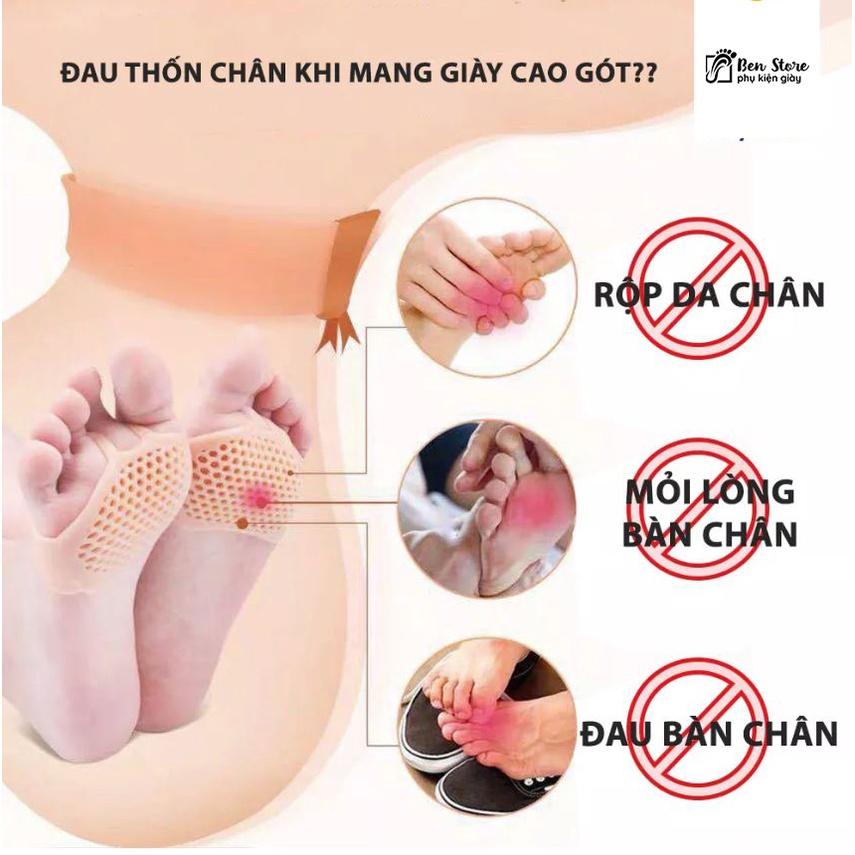 Cặp Lót giày silicone tổ ong đệm êm lòng bàn chân phía trước #sil30