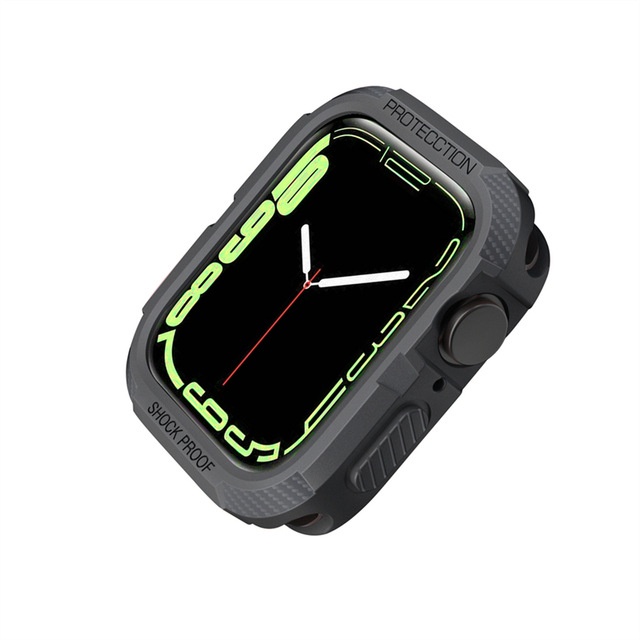 Ốp Case Chống Shock Chống Va Đập Carbon Cho Apple Watch Series 4 5 6 Se 7 8 9 Size 40414445Mm - Hàng Chính Hãng - 4445Mm - Xám