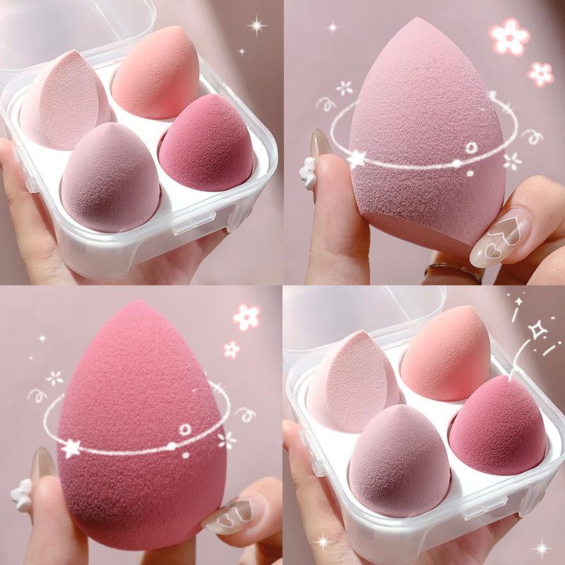 Set 4 Mút Trang Điểm Hình Trứng / Khô / Ướt Mềm Mại