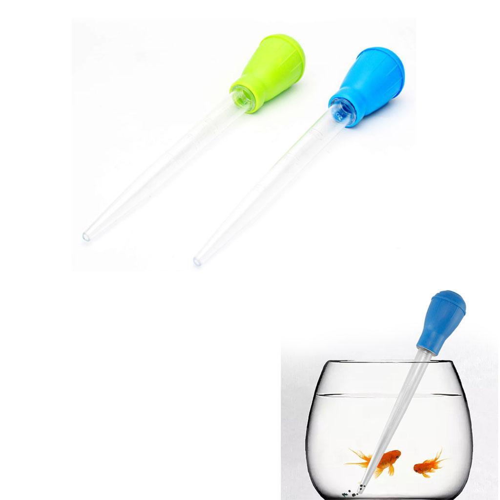 2Pcs 50ml Manual Tank Dropper Gravel Pipette Straw Durable Feeding