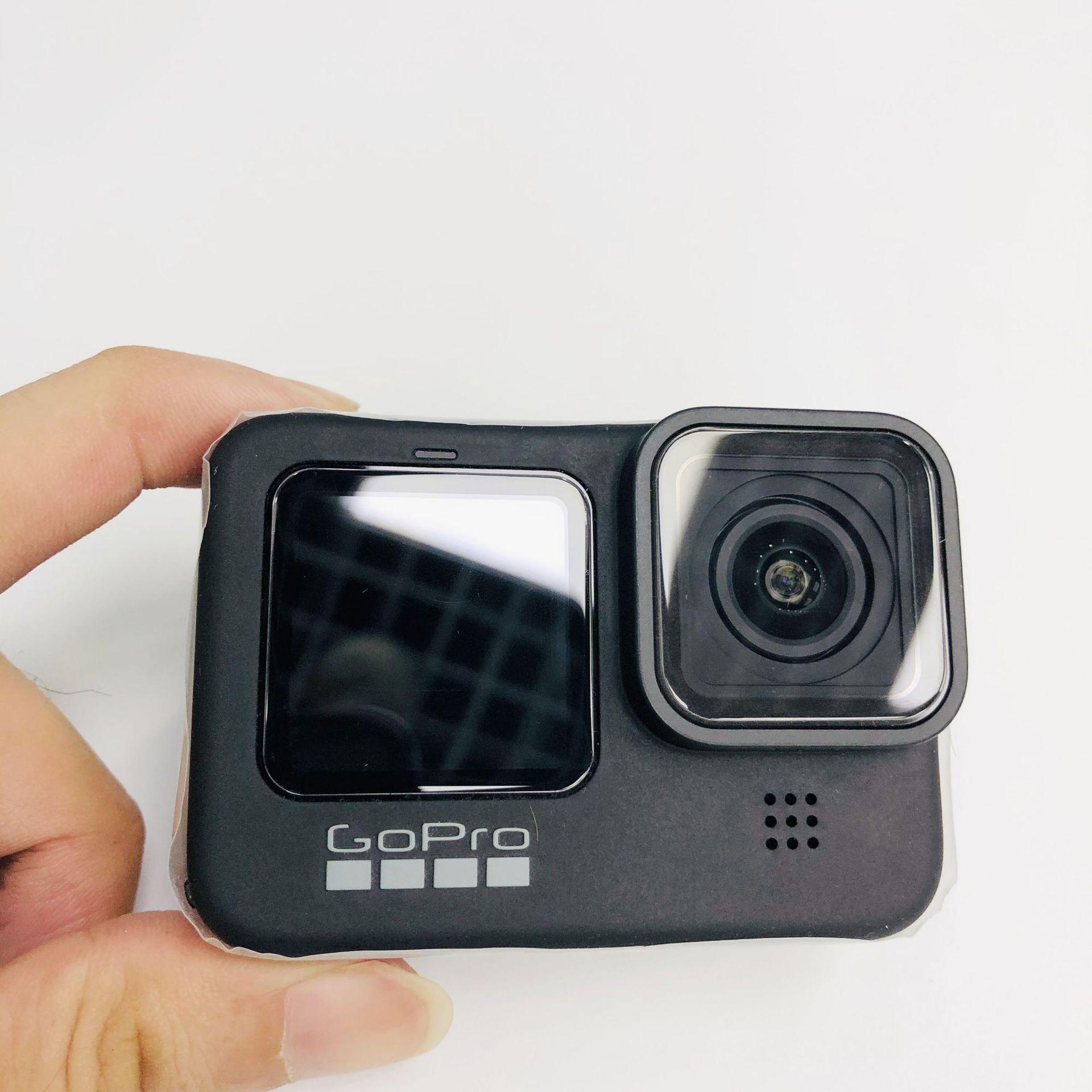 Ốp Lưng Dẻo Silicone Cho GoPro Hero 10 9 Đen Kính Cường Lực Bảo Vệ Màn Hình Màng Bảo Vệ Nắp Ống Kính Cho Go Pro 10 9 Ốp Lưng