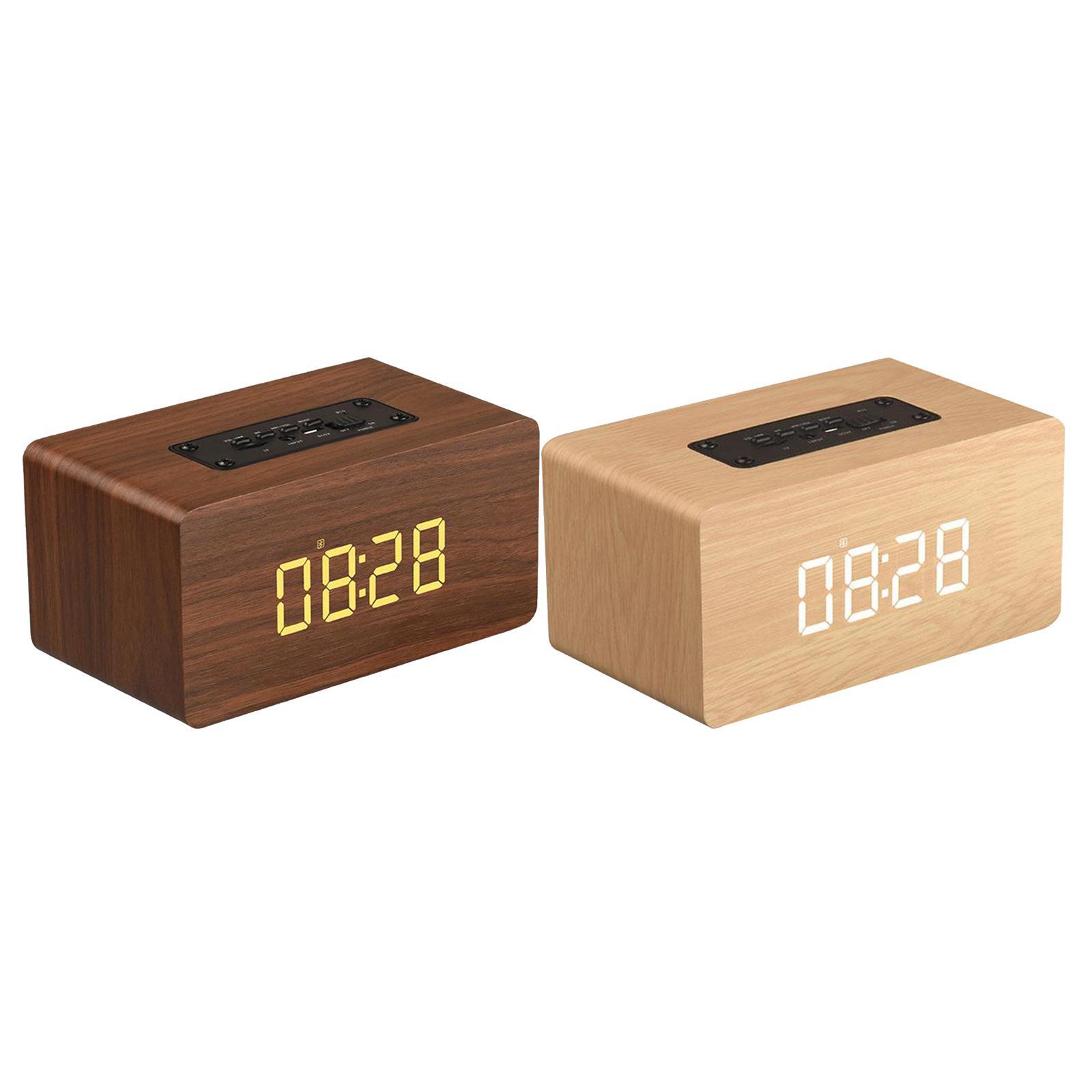 Vintage LED Portable Wooden Soundbar Speaker for Home Computer Smartphone Brown