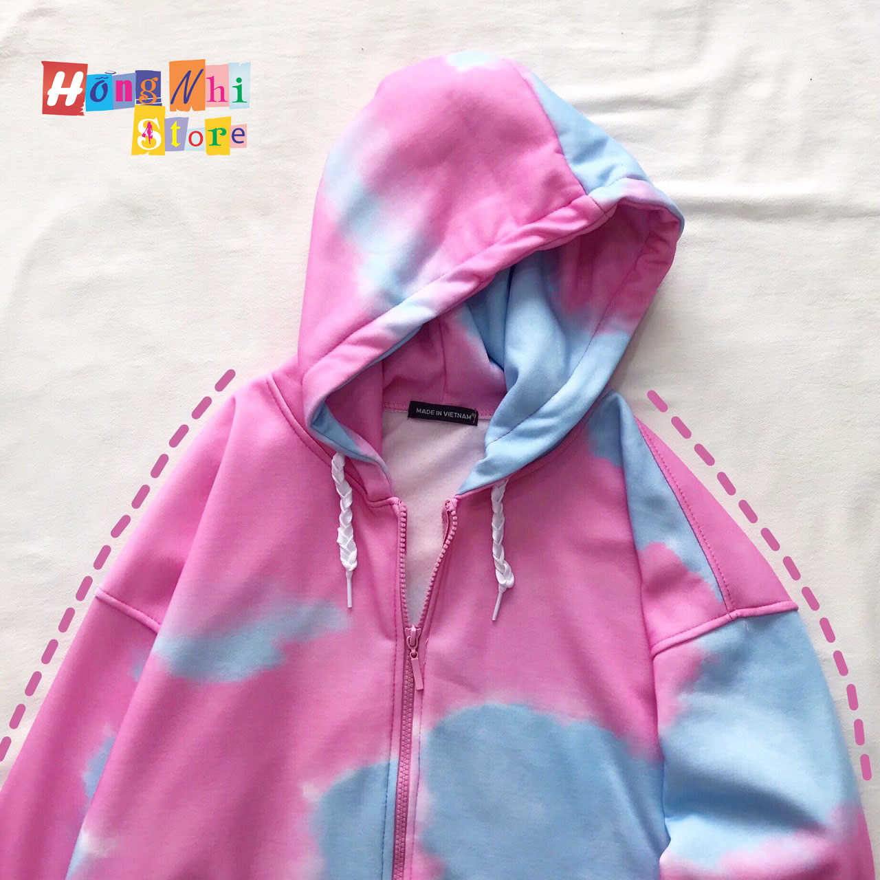 Áo Khoác Hoodie Zip 3D Oversize Ulzzang Unisex Loang Màu Dáng Rộng - MM