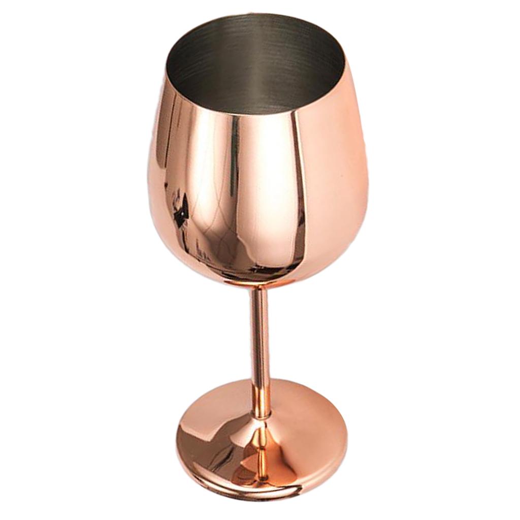 3Pcs Stainless Steel Wine Glasses Red Wine Goblets Champagne Bar Rose Gold