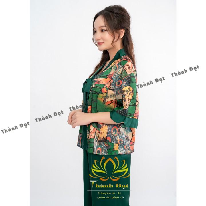 Bộ Quần Áo Đi Chùa Lụa Nơ Chất Lụa Vân Mềm Mịn, Thoáng Mát, Mặc Cực Đẹp, Thoải Mái, Duyên Dáng Trẻ Trung