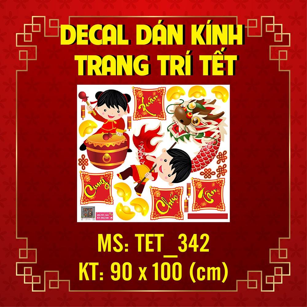 DECAL TRANG TRÍ TẾT NGUYÊN ĐÁN 2022 ĐỘI MÚA RỒNG MỪNG XUÂN