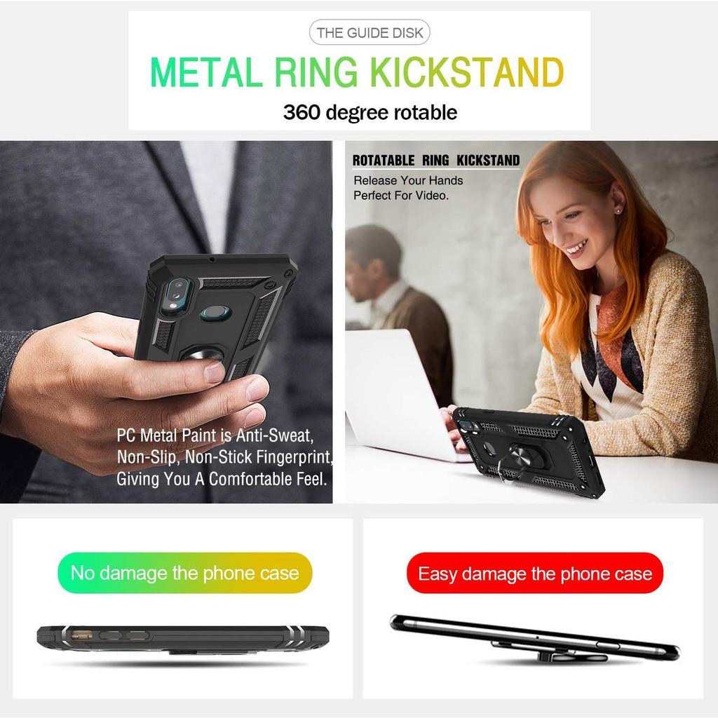 Ốp lưng cho Samsung A10S chống sốc 2 lớp kèm nhẫn iring làm giá đỡ