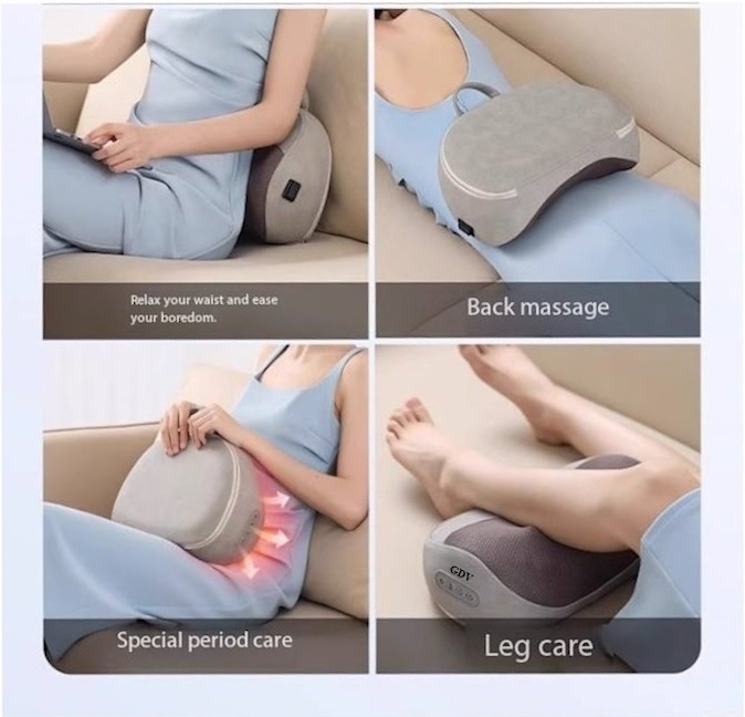 [Tặng củ sạc + cáp sạc] Gối Massage Cổ Vai Gáy Không Dây GDV S8 Ruột Gối Bằng Cao Su Non Loại 20 Bi Dùng Pin Sạc - Màu Ngẫu Nhiên - Hàng Chính Hãng