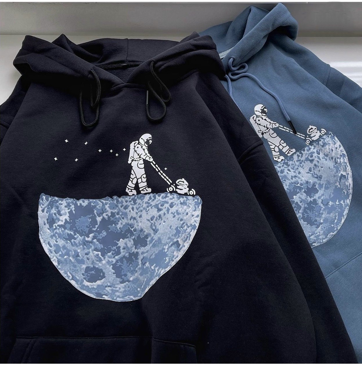 ÁO HOODIE - ÁO KHOÁC NỈ NGOẠI Dây full zip HOOIDE MỚI in MẶT TRĂNG và PHI HÀNH GIA