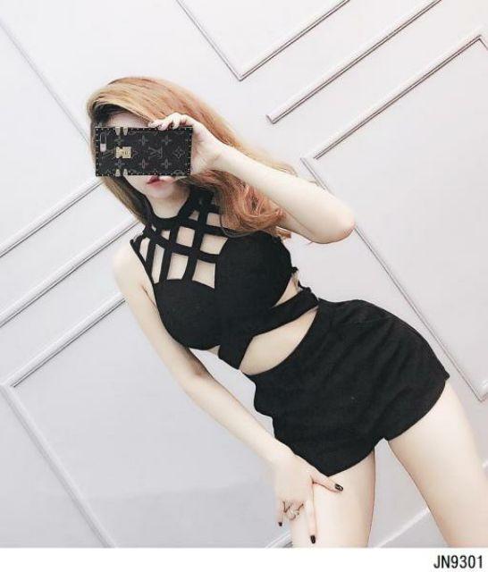 Sét áo đan dây khoét eo sexy