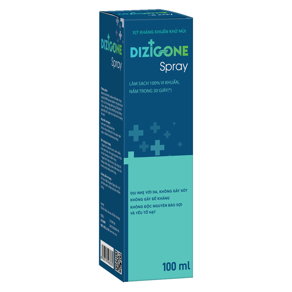 [Bộ đôi] Xịt kháng khuẩn DIZIGONE chăm sóc tổn thương lành nhanh, không đau xót, tái tạo da, ngăn ngừa sẹo (2 chai x 100ml)