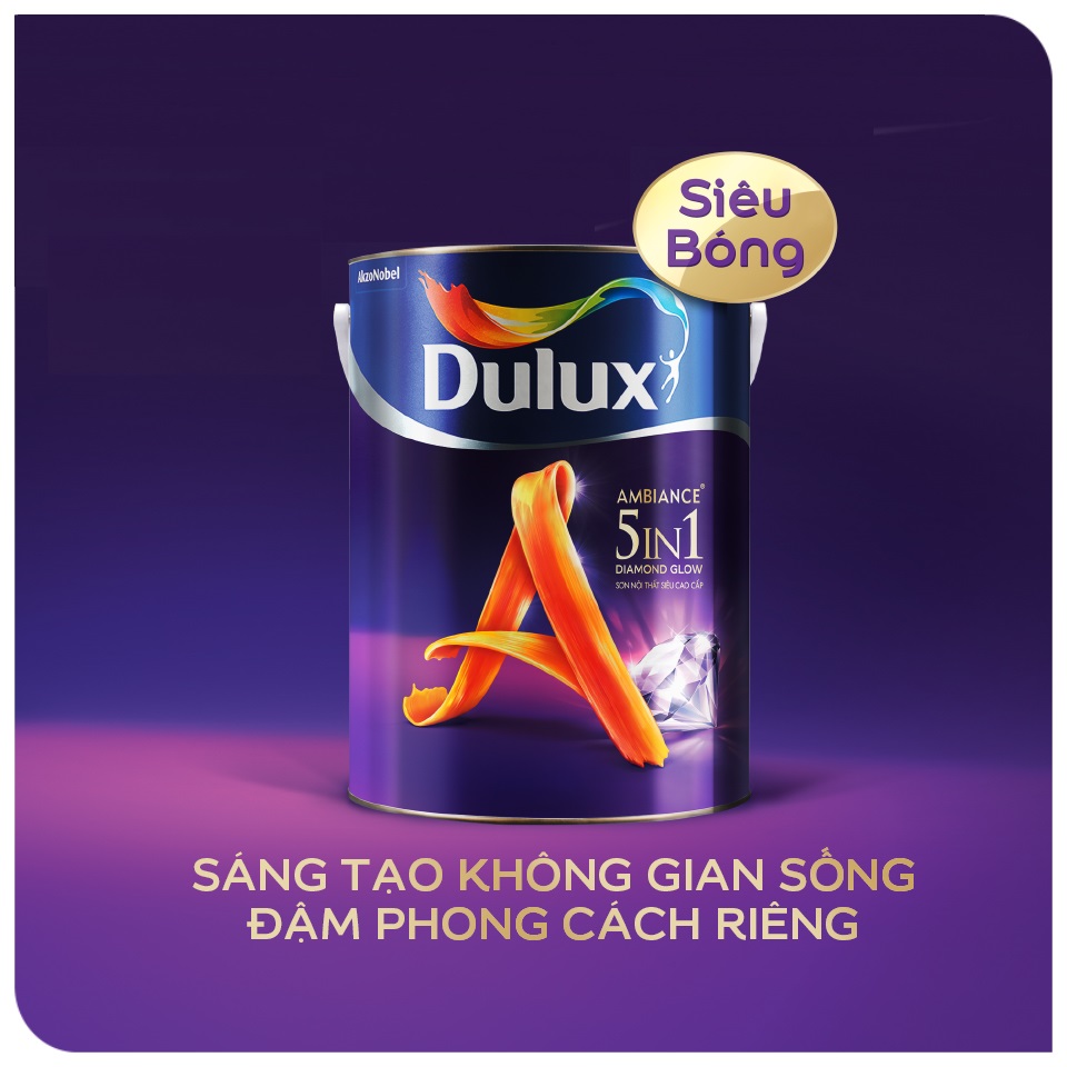 Sơn Nội Thất Cao Cấp Dulux Ambiance 5 IN 1 Siêu Bóng 66AB Giúp Bề Mặt Đẹp Láng Mịn Dễ Lau Chùi Vượt Trội Che Lấp Khe Nứt Nhỏ Hoàn Hảo Ngăn Ngừa Nấm Mốc Tối Ưu (MÀU TRẮNG)