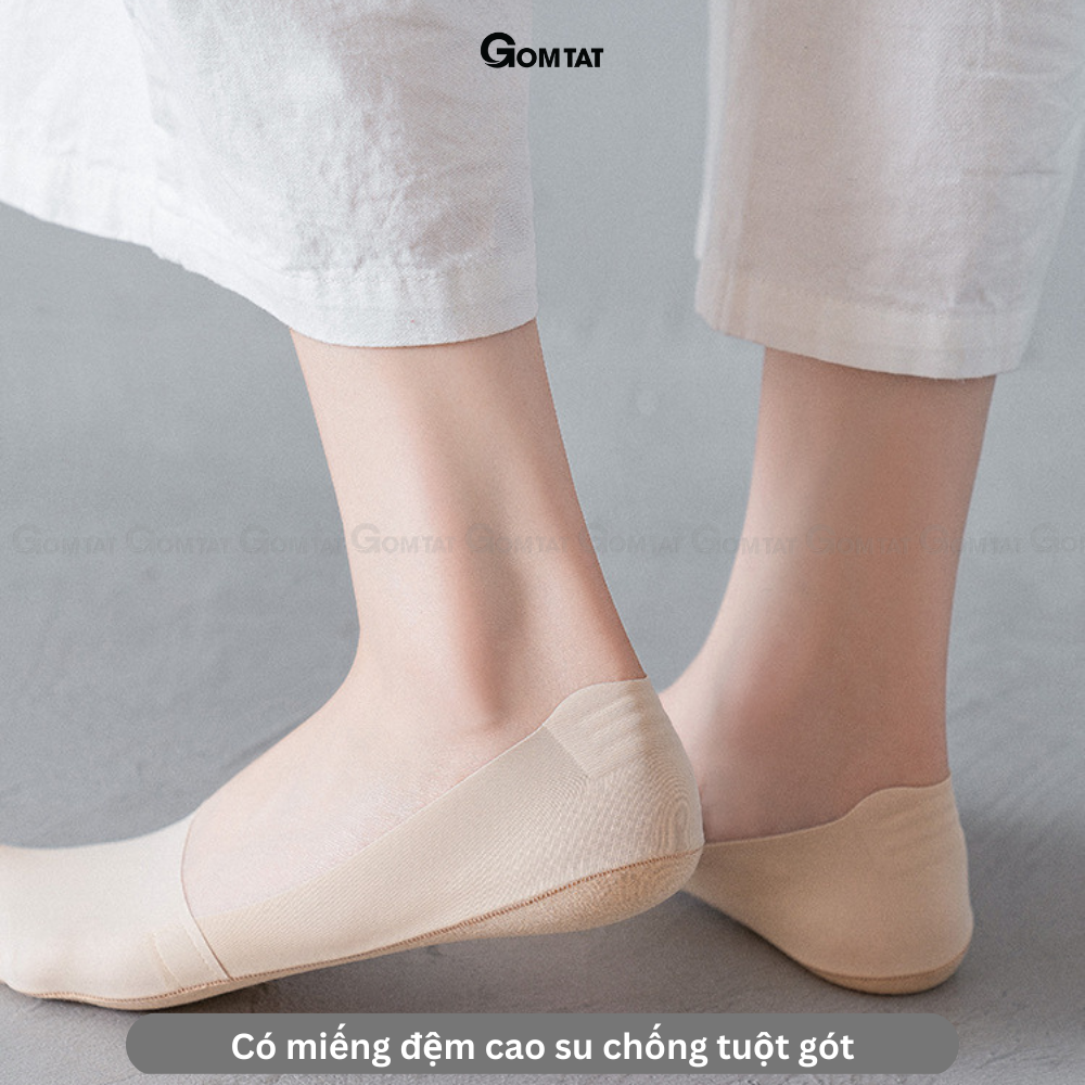 Tất nữ mang giày lười cao cấp có đệm cao su chống tuột gót, vớ nữ búp bê mềm mại thoáng mát - PO-LOSOCK-LUA-3015-1DOI