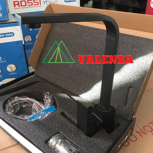 Vòi rửa chén bát nano kháng khuẩn cao cấp Valenza sus304 nóng lạnh -dáng vuông khỏe, hiện đại