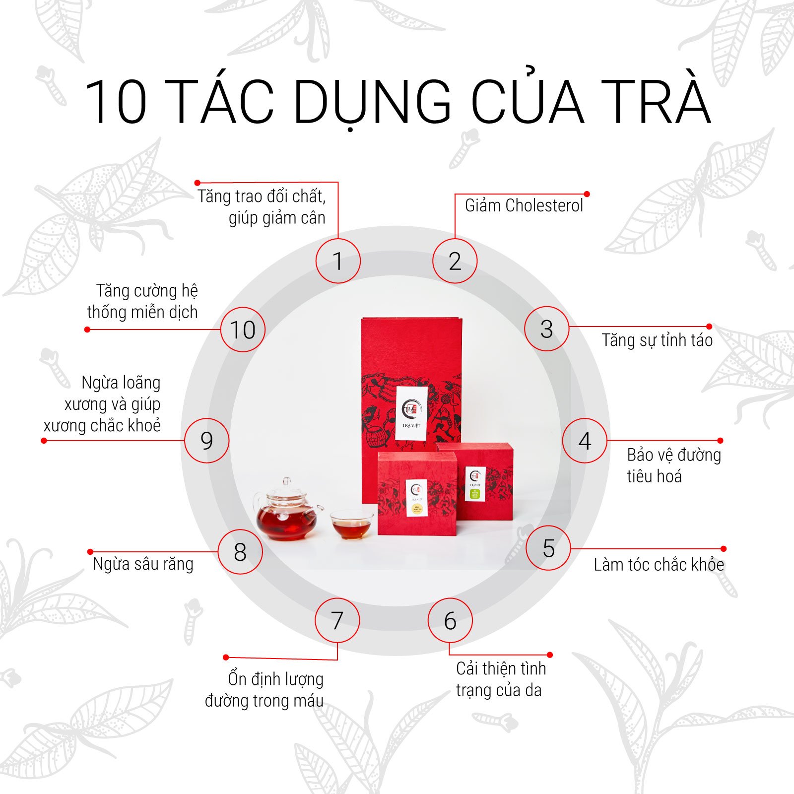 TRÀ VIỆT Hộp Quà Tết Tri Ân Gỗ Thông Trắng New Zealand Cao Cấp