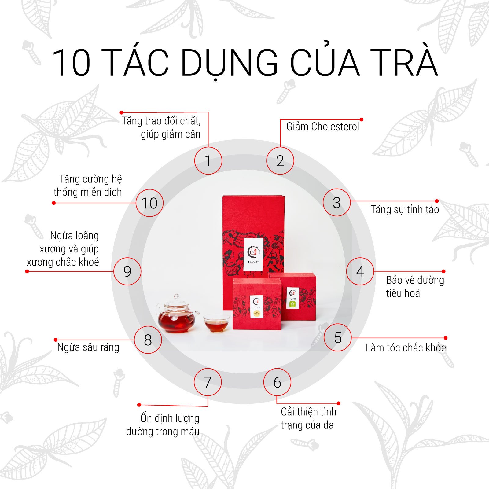 TRÀ VIỆT Hộp Quà Tết An Khang Giấy Gân Nổi Mỹ Thuật Cao Cấp