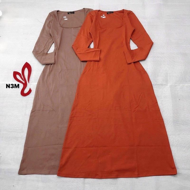 ĐẦM THUN MAXI TAY DÀI VỀ ĐỦ MÀU LUÔN NHA CẢ NHÀ .