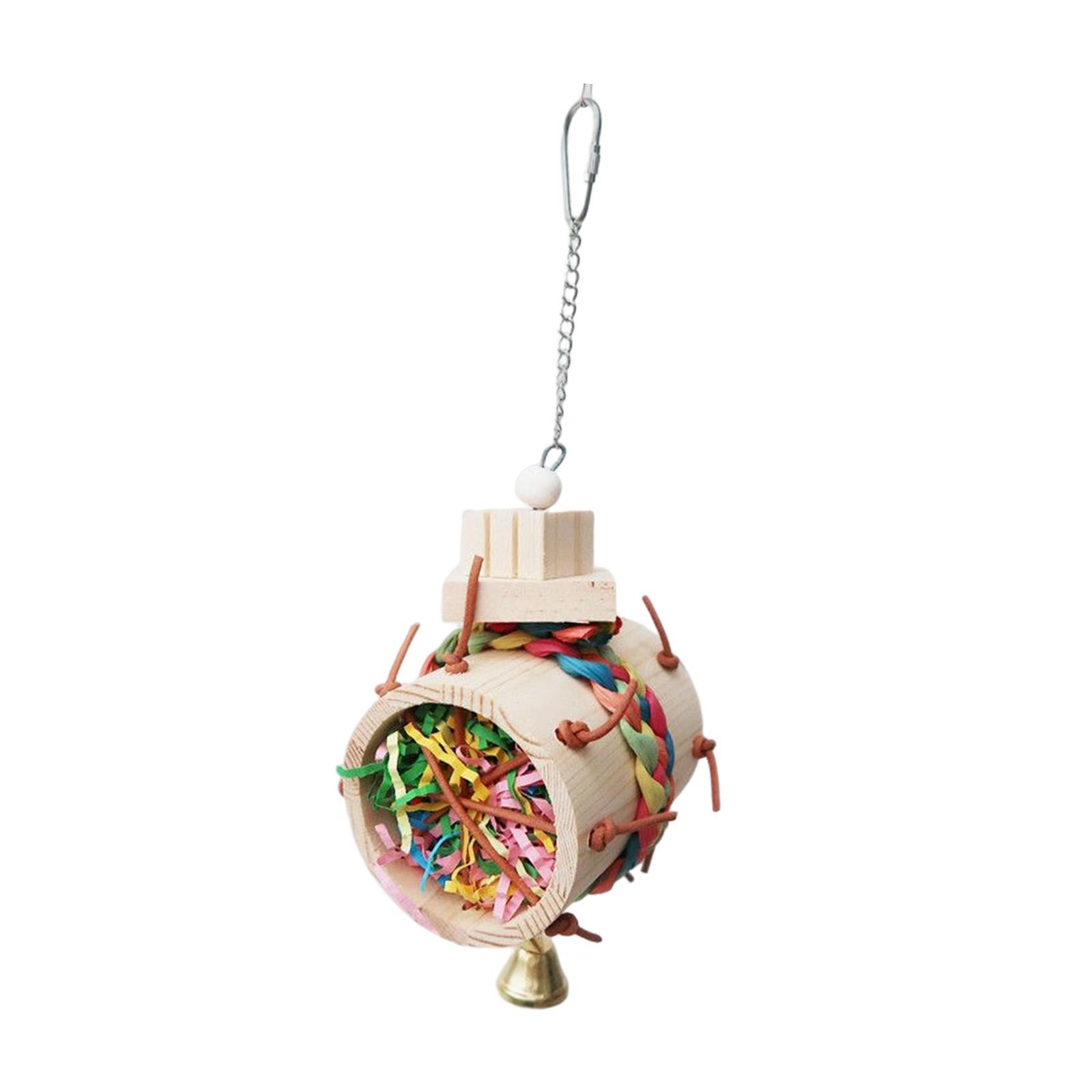 Parrot Chewing Toys Wooden Cage Hanging Accessories for Parakeet
