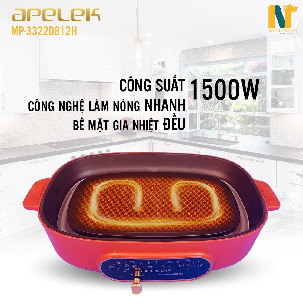 Nồi lẩu điện đa năng APELEK MP-3322D812H 4.5L 1500W - Hàng chính Hãng