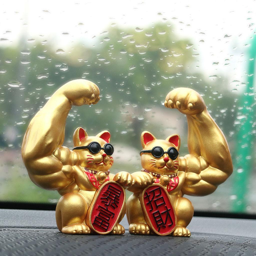 2 cái x Tượng Mèo May Mắn Phong Thủy Cánh Tay Khổng Lồ Tài Lộc