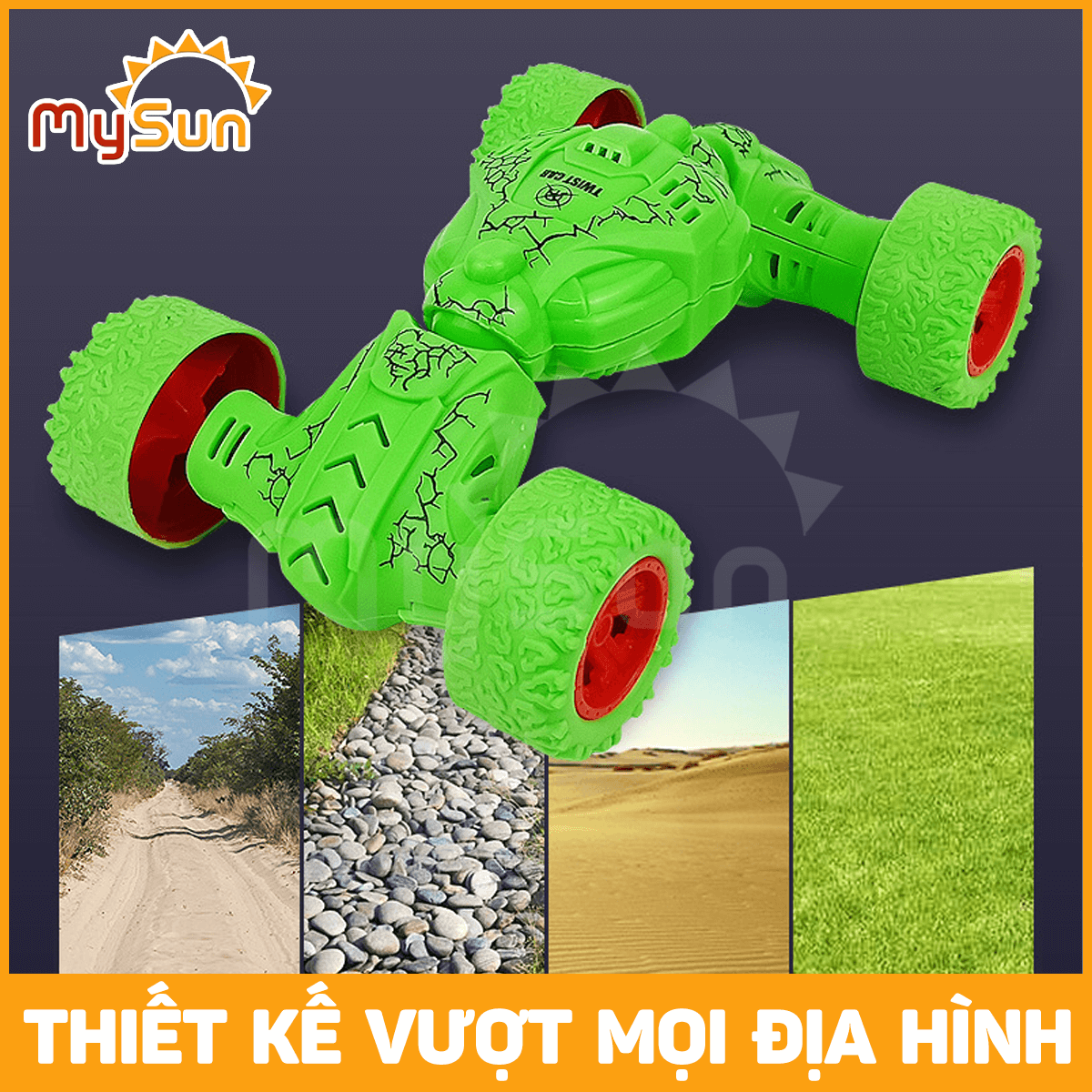 Xe ô tô địa hình đồ chơi cho bé oto leo núi 4 bánh giá rẻ MySun