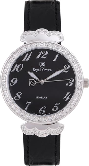 Đồng hồ nữ chính hãng Royal Crown 2609 dây da đen mặt đen