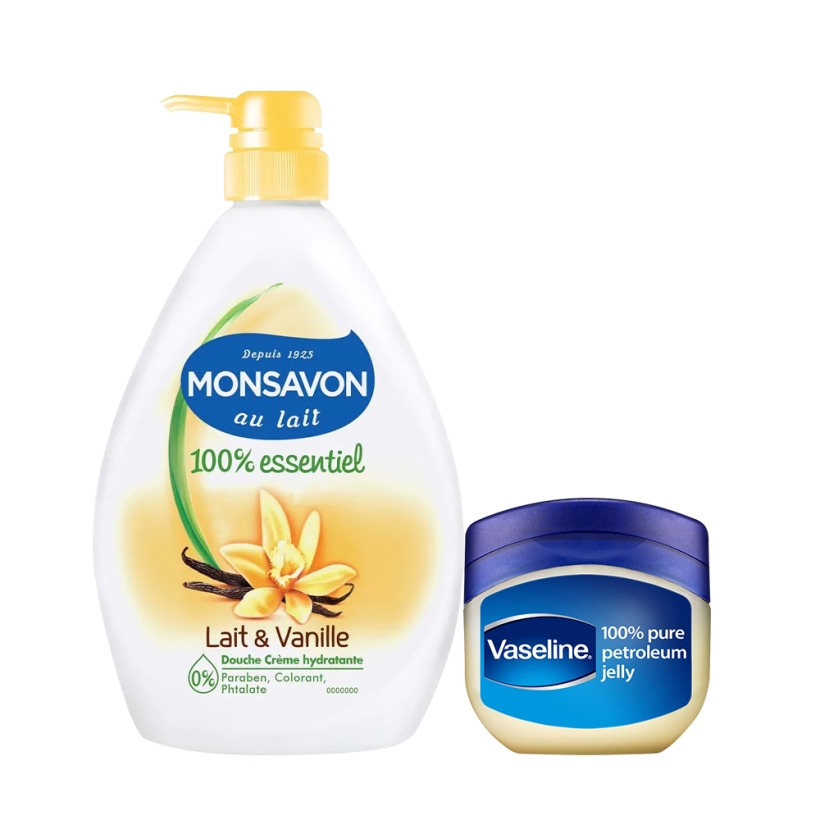 Bộ sữa tắm Monsavon 1000ml + sáp dưỡng ẩm Vaseline 50ml