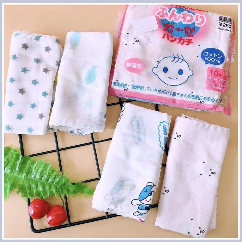 Combo 5 khăn xô trẻ em - Chất vải 2 lớp cotton bền đẹp, mềm mịn, phù hợp cho da bé - Sản phẩm in họa tiết ngộ nghĩnh đáng yêu